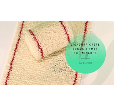 Ligadura crepe 10cmsx4mts 10 unidades