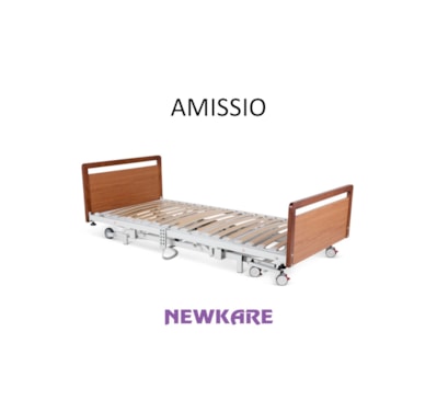 Cama Elétrica AMISSIO, altura variável, com cabeceiras, Tren/Anti-Tren, sistema de elevação integrado com estrado 1900x900mm