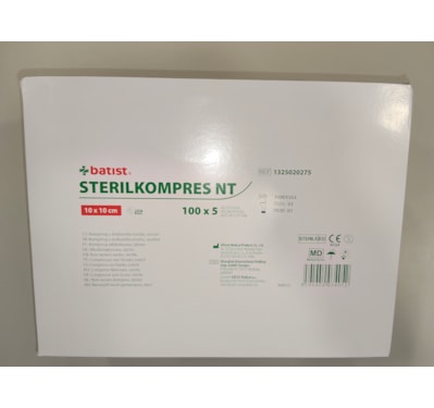Comp. TNT, 10x10cm Estéril 5 unid/ pac, Cx. 500
