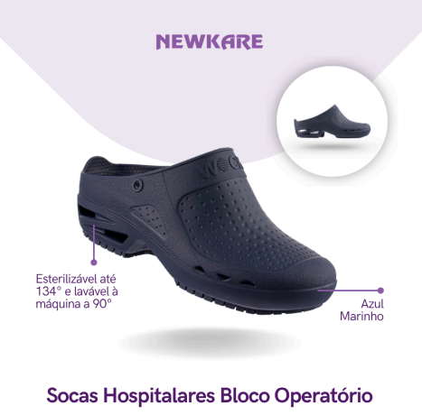 Soca Hospitalar Bloco Operatório - Cor Azul Marinho - BLOC OPEN 01