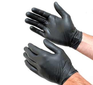 Luvas de Exame NITRILO PRETO sem Pó, Cx. 100 unidades