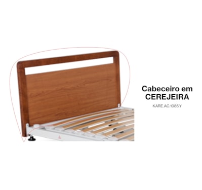 Conjunto cabeceiras em CEREJEIRA, abertura superior retangular, 900mm