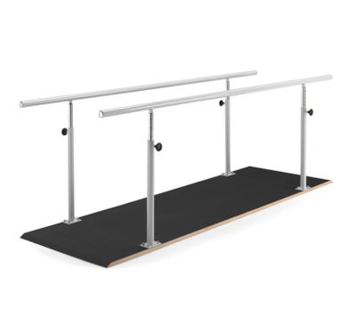 Barras Paralelas com base em madeira revestida a tela antiderrapante