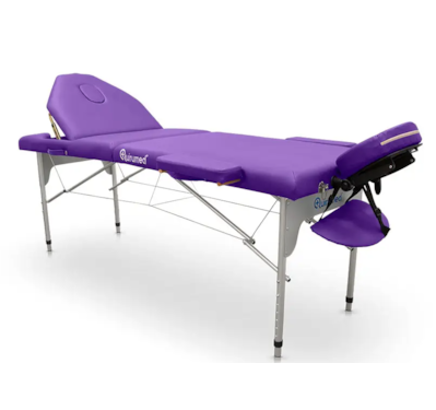 Marquesa portátil de alumínio PRO 186x66 cm com encosto abatível