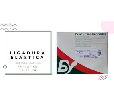 Ligadura elástica, 7cms x 4mts, Caixa 20 unidades