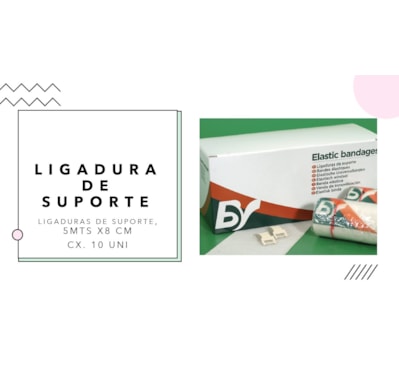 Ligaduras suporte, 5mts x 8cm, Caixa 10 uni